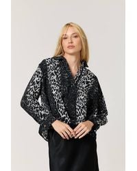 Liquorish - Mixed Animal Print Satin Shirt - Lyst