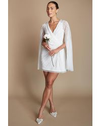 Coast - Cape Detail Embellished Mini Dress - Lyst