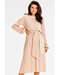 Love Lace - Elastic Waist Loose Flared Long Sleeve Dress - Lyst
