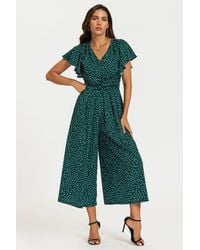 FS Collection - Polka Dot Angel Sleeve Twist Jumpsuit - Lyst