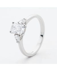 T.H.Baker - Platinum Certified 0.96Ct Multi Cut Diamond Three Stone Ring Rn11731 - Lyst