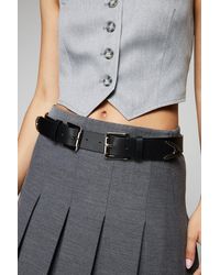 Nasty Gal - Faux Leather Double Buckle Wide Belt - Lyst
