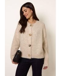 Blue Vanilla - Long Sleeve Button Up Round Neck Cardigan - Lyst