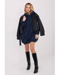 Love Lace - Oversize Cotton Sweatshirt Dress With Hood Style 222495 - Lyst