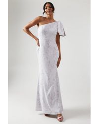 Coast - Printed Bow One Shoulder Bridesmaid Dress - Lyst