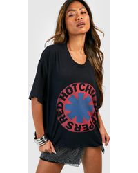 Boohoo - Red Hot Chili Peppers Cropped License Band T-shirt - Lyst