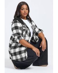 Yours - Hooded Check Shirt - Lyst