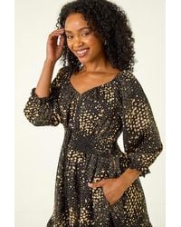 Roman - Petite Spot Print Frill Detail Dress - Lyst