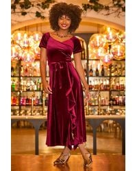 Joe Browns - Petite Perfect Party Ruffle Velour Dress - Lyst
