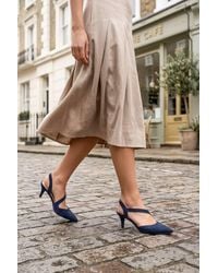 Spot on - Pointed Toe Slingback Court Shoe With Strap Detail - Lyst