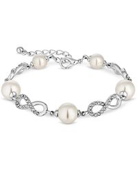 Jon Richard - Silver Cream Pearl Infinity Bracelet - Lyst