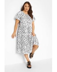 Yours - Printed Tiered Smock Dress - Lyst