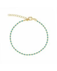 Spero London - Eau De Nil Enamel Mine Beaded Bracelet - Lyst