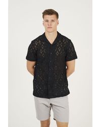 Brave Soul - Geometric Crochet Short Sleeve Shirt - Lyst