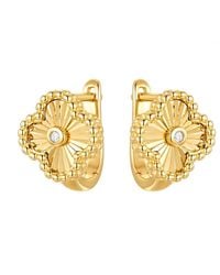 Jewelco London - Plated Cz Lucky Charm Clover Solitaire Drop Earrings - Lyst