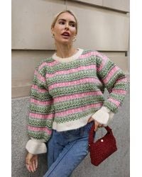 CY - Fair Isle Stripe Soft Knit Jumper - Lyst