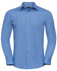 Russell Collection - Poplin Tailored Long-Sleeved Shirt - Lyst