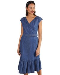 yumi wrap denim dress
