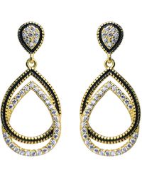 Jewelco London - Plated Cz Interlocked Pear Tears Of Joy Drop Earrings - Lyst