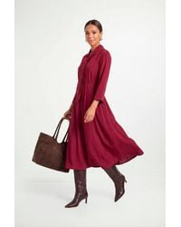 PRINCIPLES - Tie Neck Detail Midi Dress - Lyst