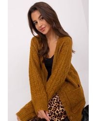 Love Lace - Variegated Texture V Neck Button Cardigan Style 186749 - Lyst