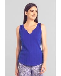 Enorsia - Textured Sleeveless V-Neck Tank Top - Lyst