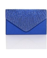 AJVANI - Diamante Envelope Clutch Bag - Lyst