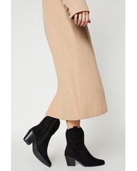 Oasis - Pointed Block Heel Cowboy Ankle Boots - Lyst