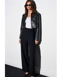 Dilvin - High-Waist Wide-Leg Crepe Trousers - Lyst