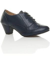 AJVANI - Mid Heel Brogue Ankle Boots Shoe Boots - Lyst