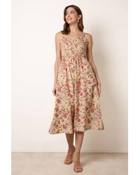 Blue Vanilla - Shirred Waist Multi Strappy Square Midi Dress - Lyst