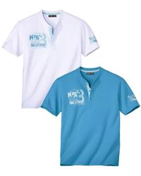 Atlas For Men - Sailing Henley T-shirt Pack Of 2 - Lyst