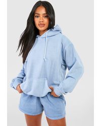 Boohoo - Overdyed Hooded Short Tracksuit - Lyst