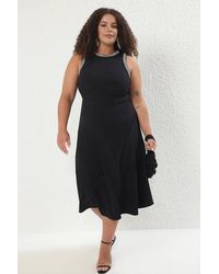 WOVCOR - Embellished High Neck Sleeveless Midi Dress - Lyst