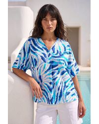Roman - Animal Print Pleated Tunic Top - Lyst