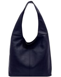 Sostter - Navy Soft Pebbled Leather Hobo Bag - Bilei - Lyst