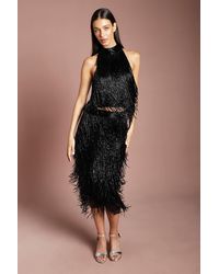 Coast - Fringe Embellished Midi Skirt - Lyst