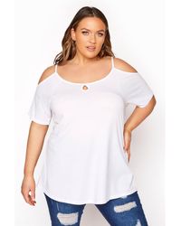Yours - Strappy Cold Shoulder Top - Lyst