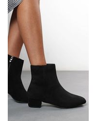 Where's That From - 'Xanthe' Faux Suede Square Toe Ankle Boots With Low Block Heel - Lyst
