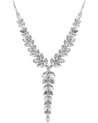 Mood - Silver Crystal Leaf Necklace - Lyst