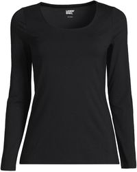 Lands' End - Petite Cotton Modal Scoop Neck Top - Lyst