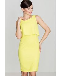 Love Lace - Fitted Unlined Back Zip Short Tunic Dress - Lyst