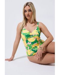 Yours - Printed Tummy Support Swimsuit - Lyst