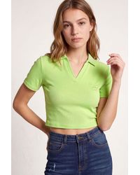Enorsia - Cotton Jersey V Neck Cropped Top - Lyst