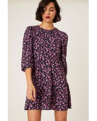 Dorothy Perkins - Sandy Floral Print Long Sleeve Smock Mini Dress - Lyst