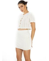 Shnoo - Open-Knit Mini-Skirt - Lyst