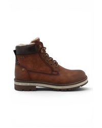 Infinity Leather - Mustang Faux Leather Winter Lace-Up Ankle Boots - Lyst