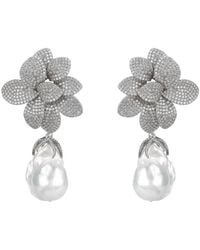 LÁTELITA London - Amaryllis Flower Baroque Pearl Drop Earrings - Lyst