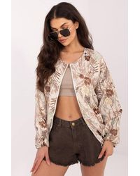 Love Lace - Summer Floral Collared Bomber Jacket With Pockets - Lyst