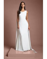 Coast - Petite Chiffon Cowl Back Detail Wedding Dress - Lyst